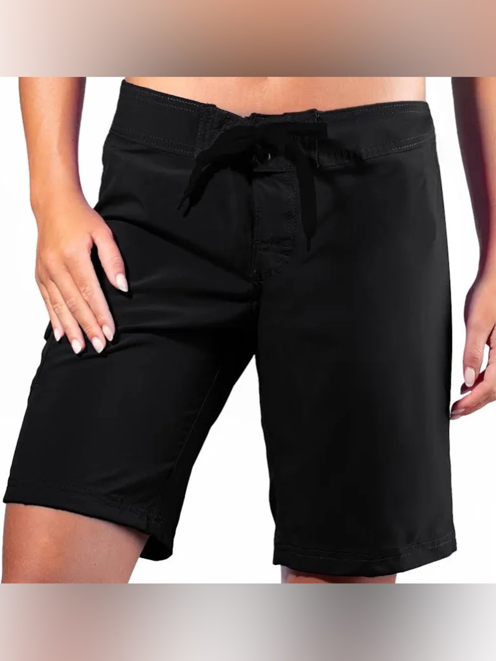 Kanu Surf Women's UPF 50+ Active Swim Board Shorts Marina Black, 12 NWT